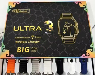 Smartwatch Watch10 Ultra 3 com 7 Pulseiras