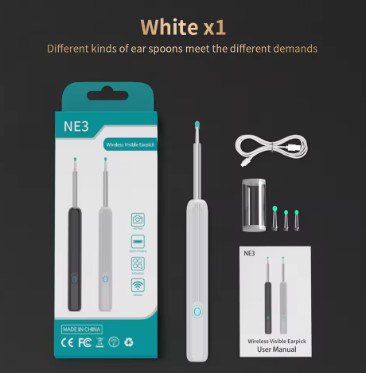 Kit Endoscopio Caneta Camera Otoscópio Limpeza De Ouvido Led